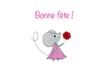 Mignonne souris avec fleur pour ta f&ecirc;te